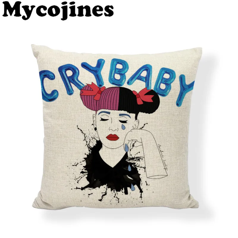 Наволочки для подушек Melanie Martinez Crybaby 45*45 см, для девочек, с рисунком облака, дождя, соски, дизайн, Офисная Автомобильная декоративная наволочка для подушки