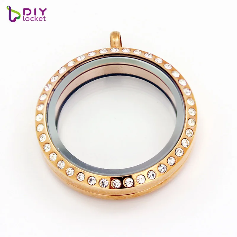 30 мм круглая Хрустальная Поворотная фотография из нержавеющей стали|Подвески| |