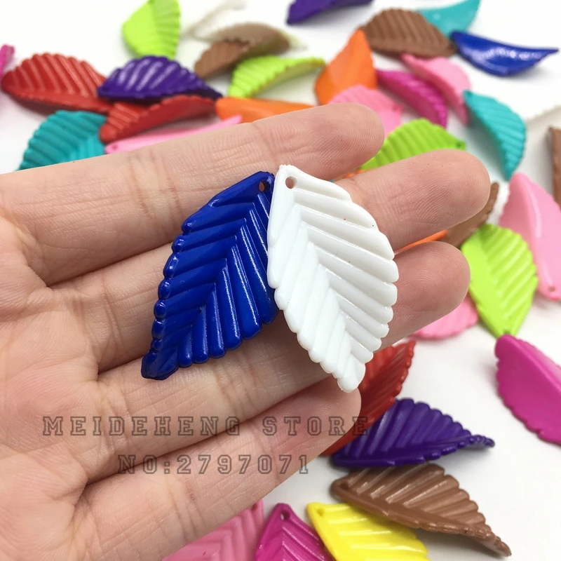 Акриловые пластиковые однотонные искусственные листья бисер 11 видов цветов