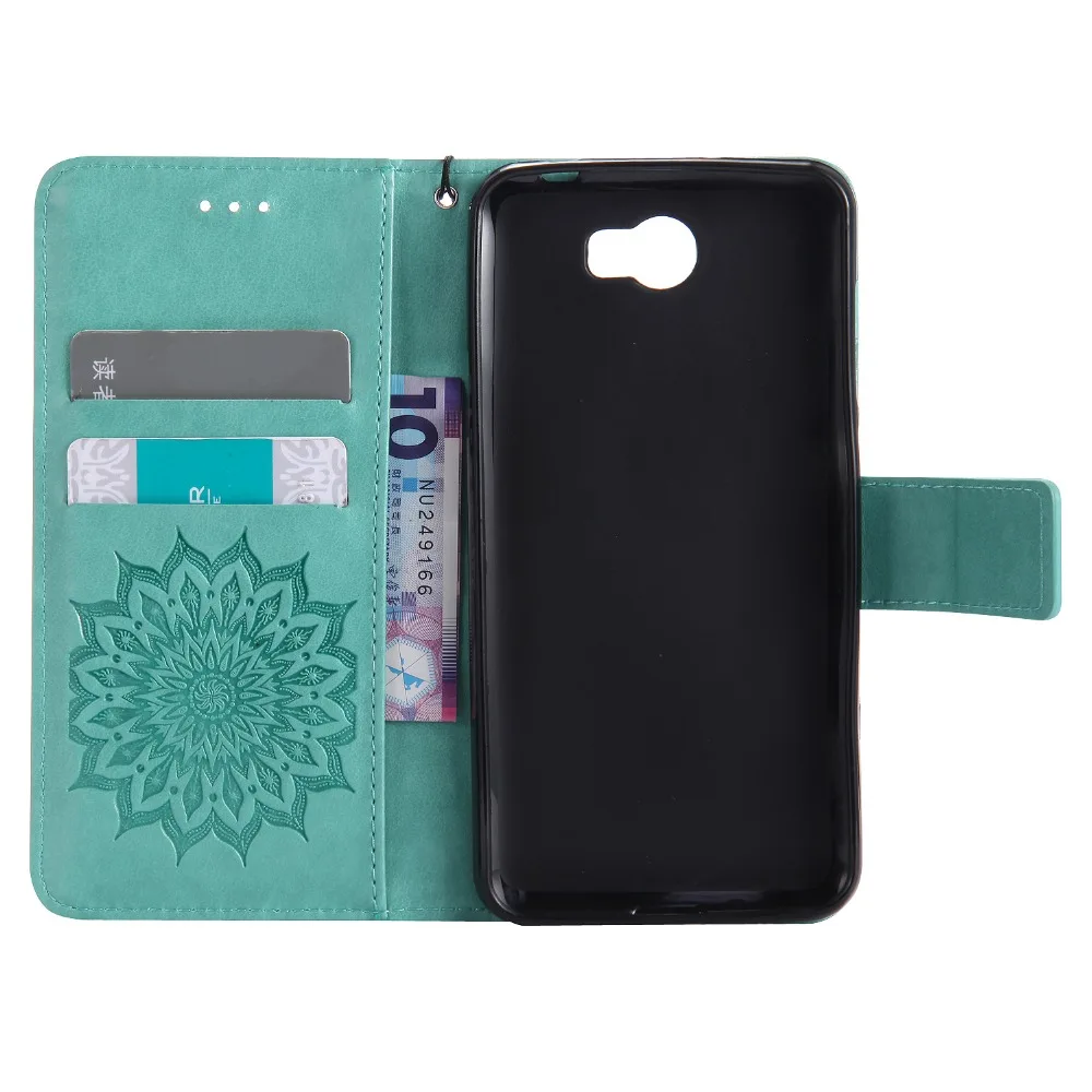 Рельефный чехол с подсолнухом для fundas Huawei Y5II 2 Y5 II флип-чехол 5 дюймов + держатель