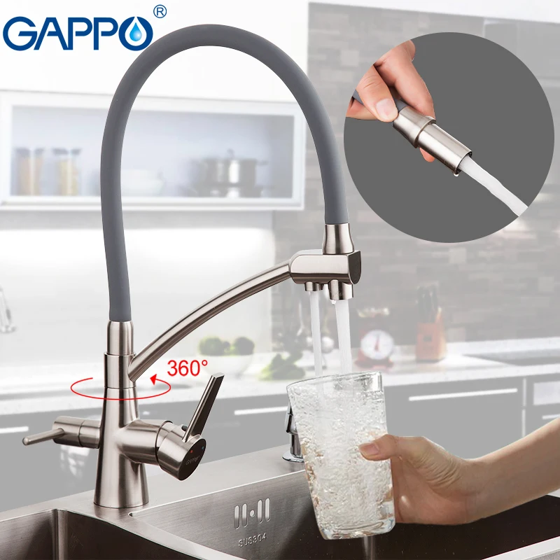 gappo kitchen faucet filter water taps mixer sinks deck mounted purifier black torneiras de cozinha filtro de agua cucina y40041 free global shipping