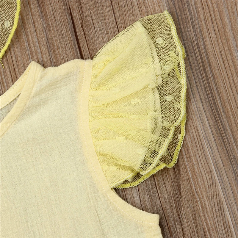 2019 летняя Милая Одежда для новорожденных девочек комбинезон из тюля с