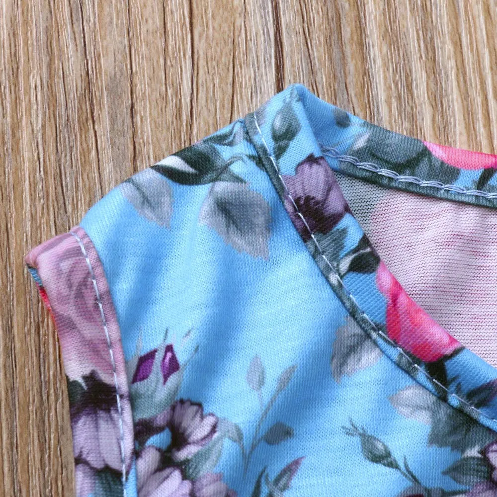 LONSANT Children Girls Dress Toddler Baby Floral print long Kids Party Beachwear Dresses Outfit Sundress | Детская одежда и обувь