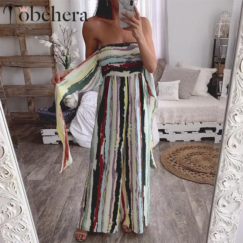 Женский Длинный комбинезон Glamaker с открытыми плечами бантом без бретелек в