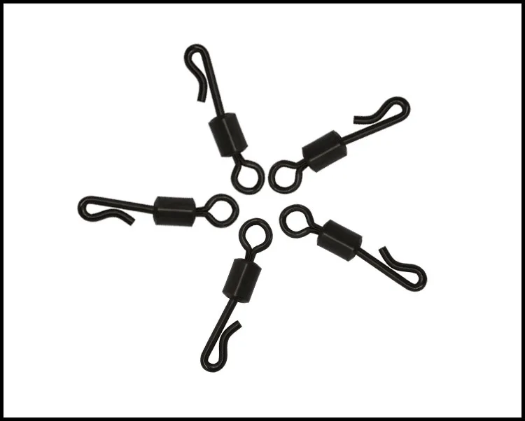 HXY 50 шт. размер(4#5#7#) q-образный матовый черный цвет для ловли карпа быстрая замена поворотный Рыболовный терминал снасти аксессуар