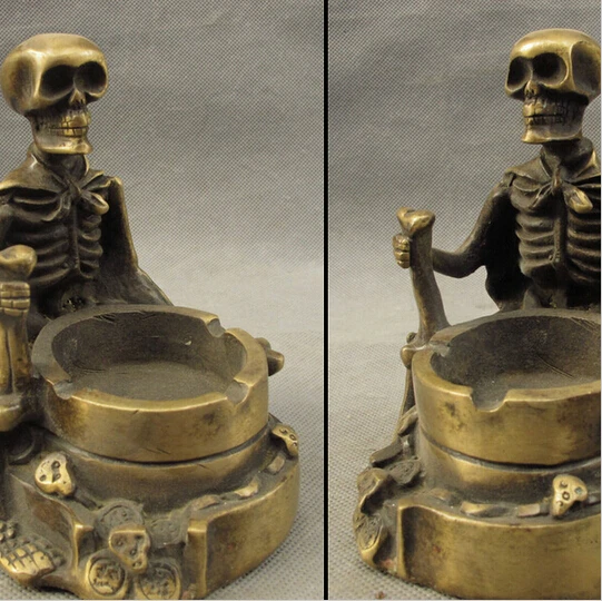 Горячая Распродажа --- 426 +++ фольклорная фотография резная череп статуя пепельница