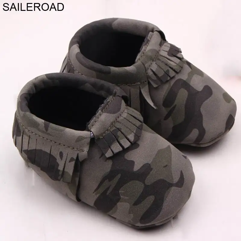 SAILEROAD/0-18Month модная обувь из искусственной кожи, для детей, для тех, кто только начинает ходить, мокасины для новорожденных детская обувь для камуфляж Цвета обувь для мальчиков