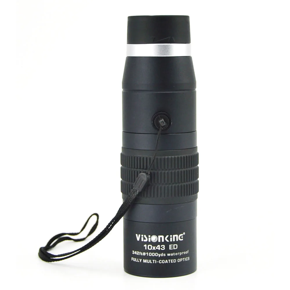 Visionking 10x43 профессиональная Крыша Призма ED Монокуляр Мощный водонепроницаемый охота кемпинг HD автогид для телескопа металлический телескопа