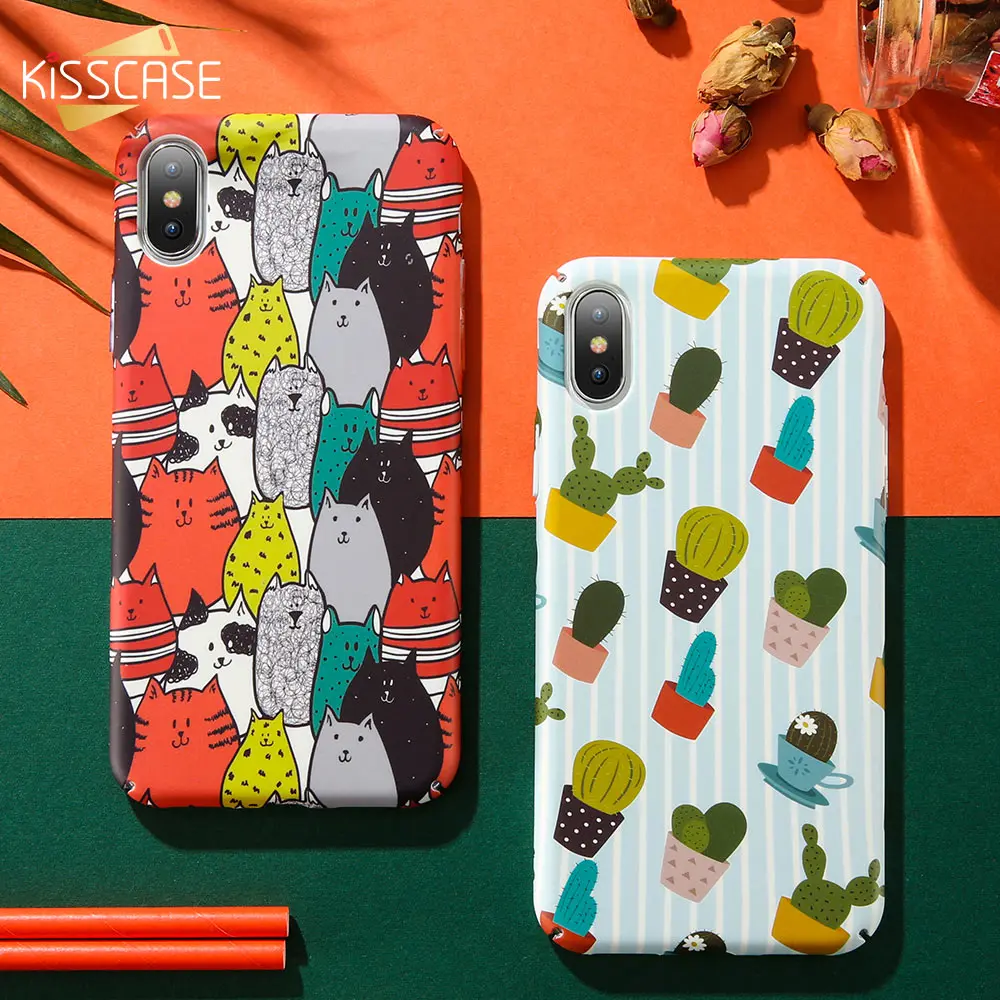 Чехол KISSCASE с рисунком кошек для iPhone XS Max ретро гладкий жесткий чехол телефона 6S 6 7 8