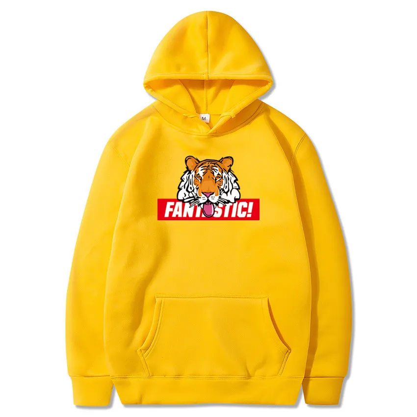 Мужской и Женский пуловер с принтом тигра повседневный спортивный костюм