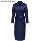 Темно-синий китайский шелковый халат для мужчин, летняя повседневная одежда для сна, Женская юката, платье для ванны, размеры S, M, L, XL, XXL