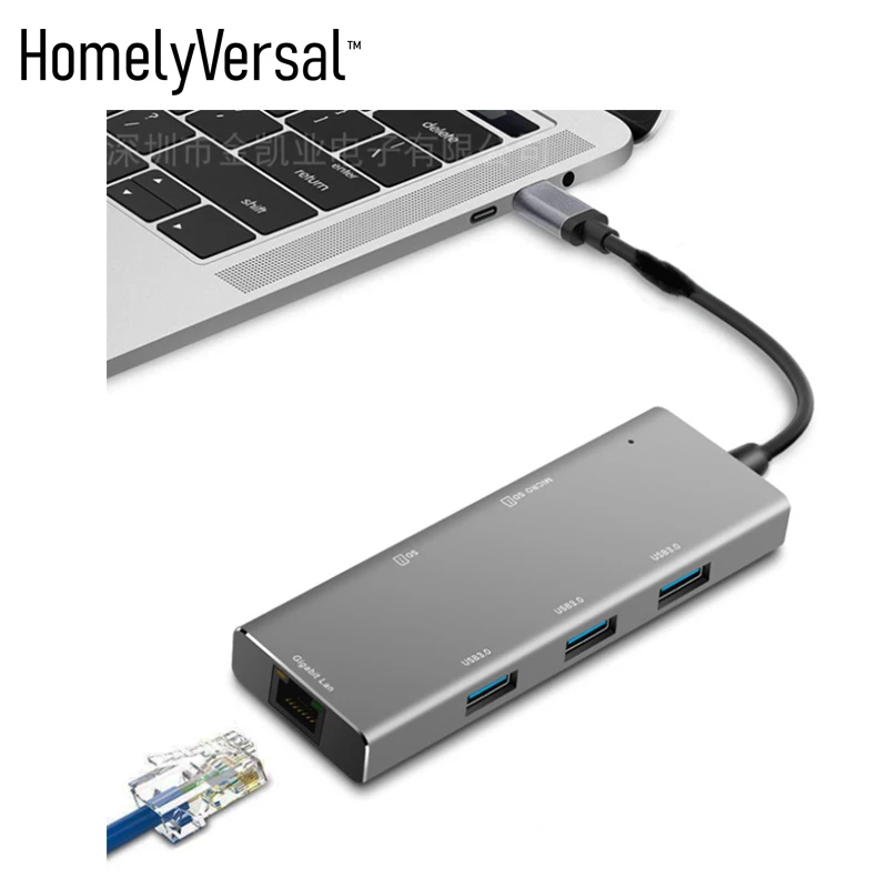 Док станция Type C 3 1 алюминиевая многофункциональная для Macbook Pro HDMI/SD/USB