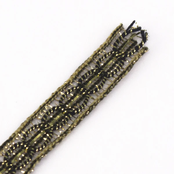 Плетеная кружевная Лента отделка Золотой металлик украшение ткань пришить