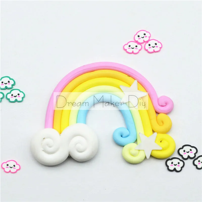 1 шт. глина ручной работы сделай сам радужная звезда топпер для торта украшения