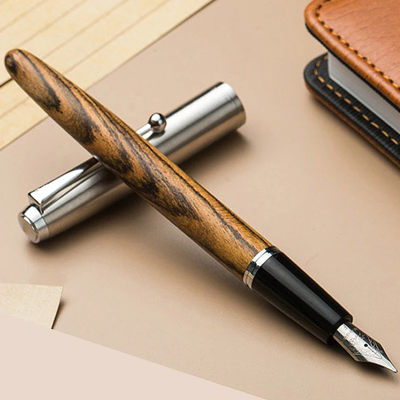 Jinhao деревянная авторучка 0,38/0,5/0,8 мм иридиевая вульпен, перо, параллельная ручка, офисные школьные товары для рукоделия Stylo