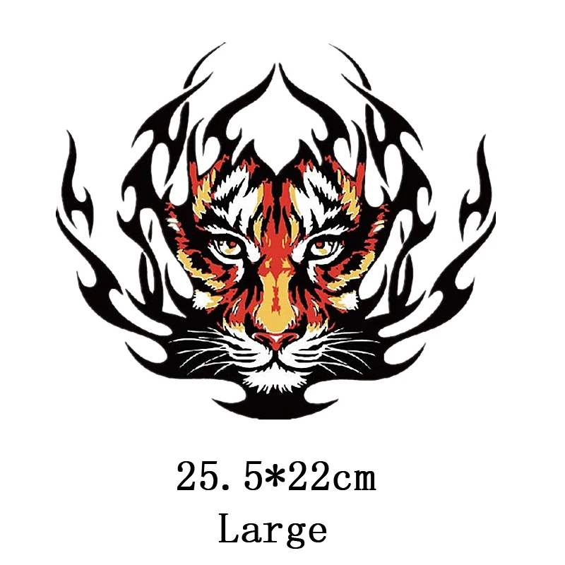Большой размер тигр Железный патч для одежды a-уровень патчи теплопередача