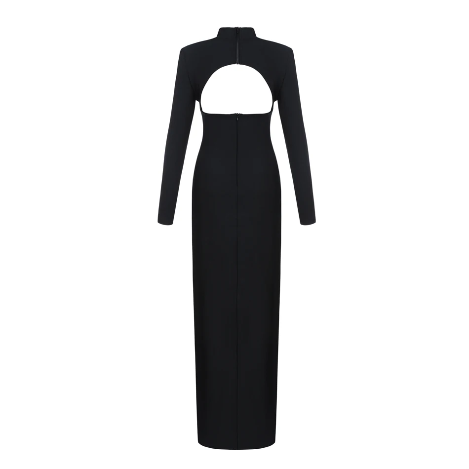 CIEMIILI 2019 New Spring Fashion Sexy Women Dress Back Zipper Floor-Length Bodycon Full Sleeves Turtleneck Party Dresses | Женская