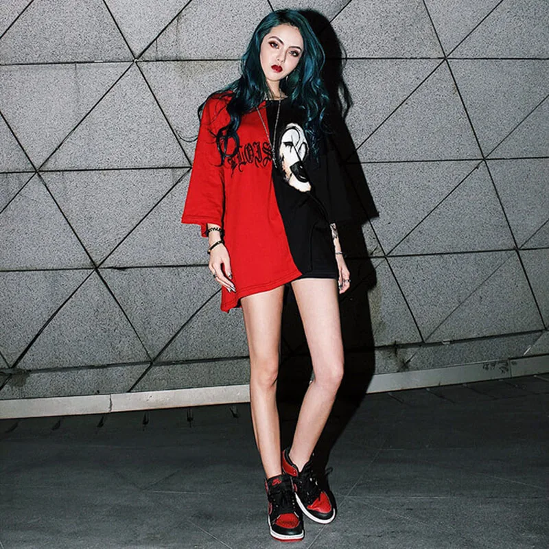WXCTEAM джокер футболка Harajuku Ulzzang EXO Kris в том же стиле ДЖОКЕР Длинный Стиль