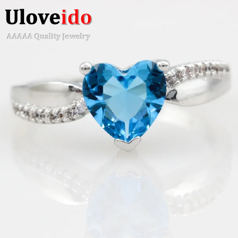 6 цветов 2016 женские кольца синий ювелирные серебряные свадебные rainbow Love кольцо