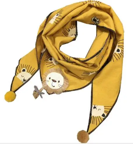yellow lion Новинка года; сезон весна-осень; треугольные шарфы для мальчиков и девочек; хлопковый и льняной шарф для мальчиков и девочек; нагрудник малыша; детская одежда на шею; Детский шарф - Цвет: yellow lion