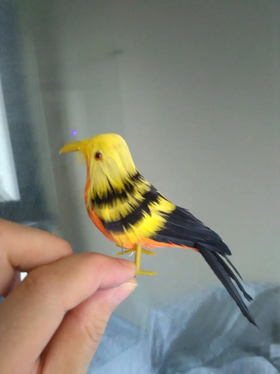 Мини модель игрушечной птицы из пенопласта и пуха кукла птичка подарок около 12 см