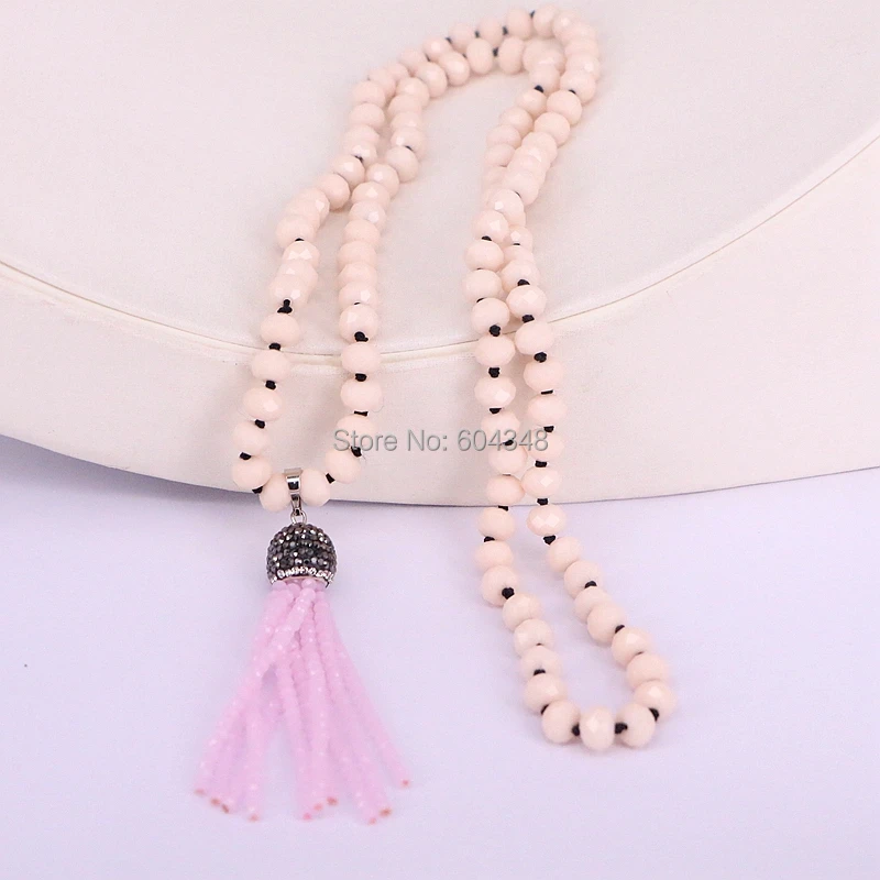 10 шт. модные ожерелья с подвеской в богемном стиле узлом и кристаллами кисточками