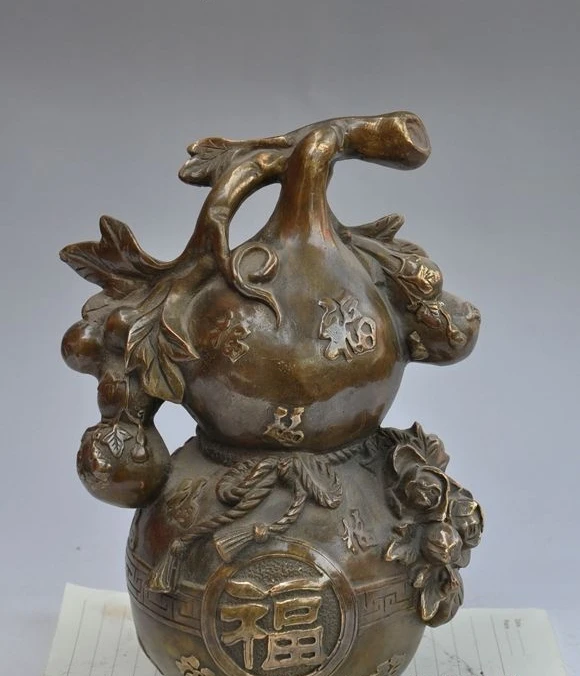 11 &quotСчастливый Китайский Фэншуй Бронзовая Тыква Калабаш кукурбит фу