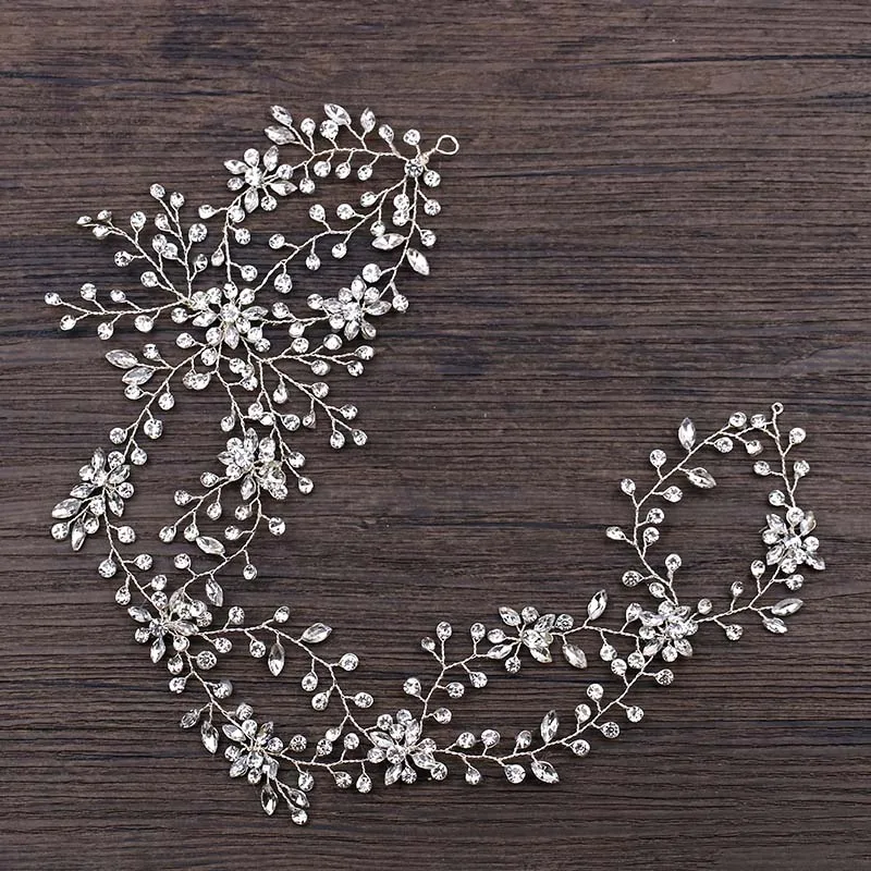 Женский обруч для волос с прозрачными бусинами свадебный лозой тиара Корона