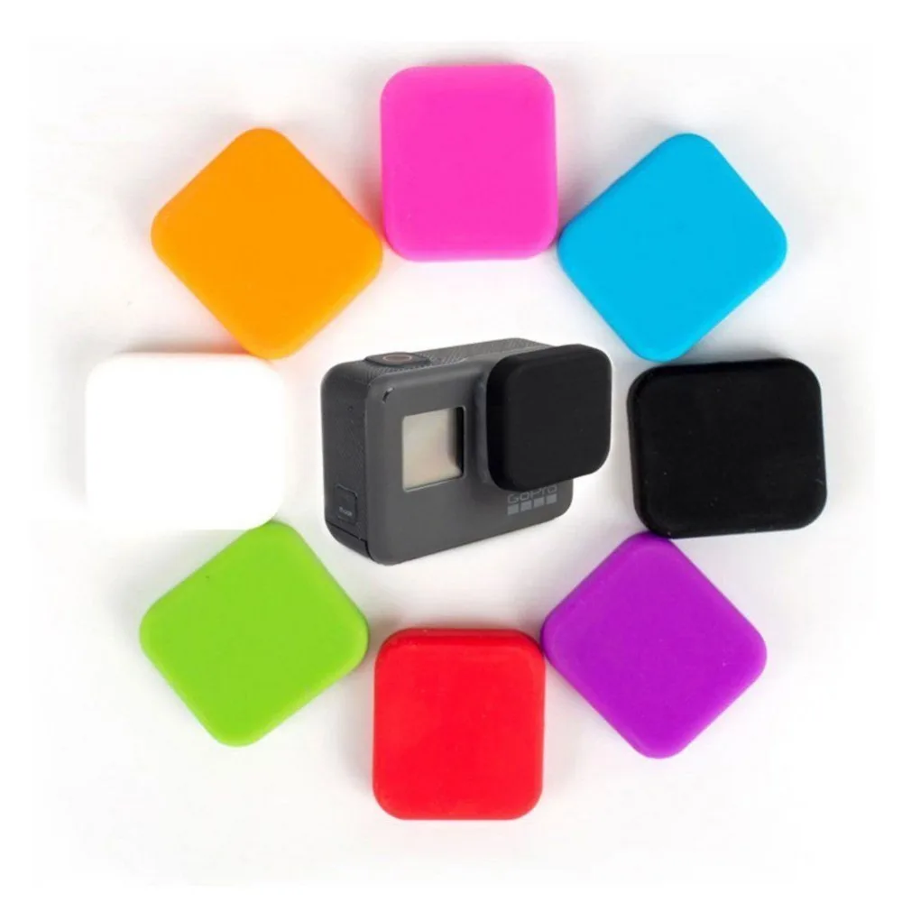 

pink Lens Cover Soft Silicone Rubber Dustproof Scratchproof Cap F GoPro HD Hero5
