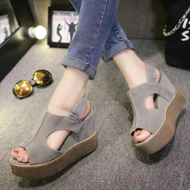 WGZNYN 2017 Summer Shoes Woman Sandals 10CM High Heels Women Casual Wedges Platform Roman zapatos mujer W3 | Обувь