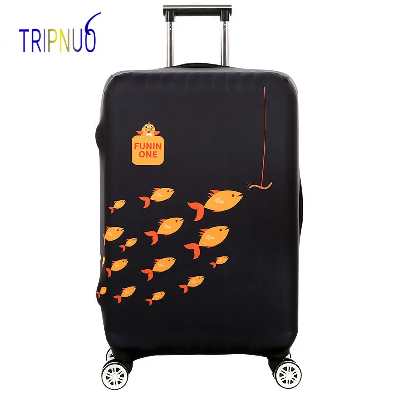 

Защитные Чехлы TRIPNUO для чемоданов, эластичные Мультяшные Чехлы для багажа с рисунком рыбы, толстые Чехлы для чемоданов 18-32 дюйма
