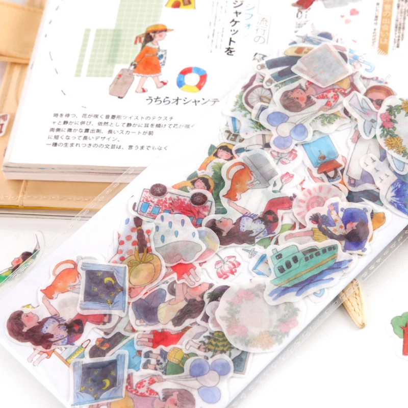 40 шт./лот мой номер мультфильм девушка цветок бумажная наклейка украшения