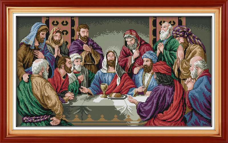 

The Last Supper Counted 11CT Printed 14CT DMC Cross Stitch Set DIY Chinese Cotton Cross-stitch Kit Embroidery Needlework