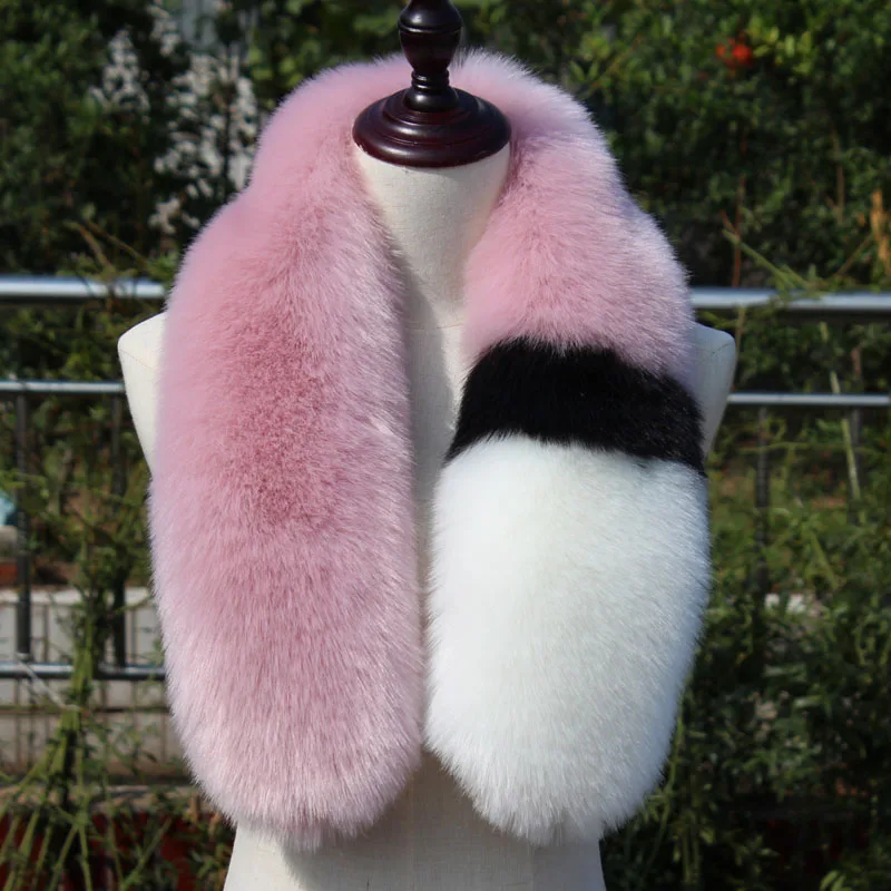 new winter patchwork faux fox scarf short fake fur autumn cosplay fashion trendy muffler multicolor customerized |