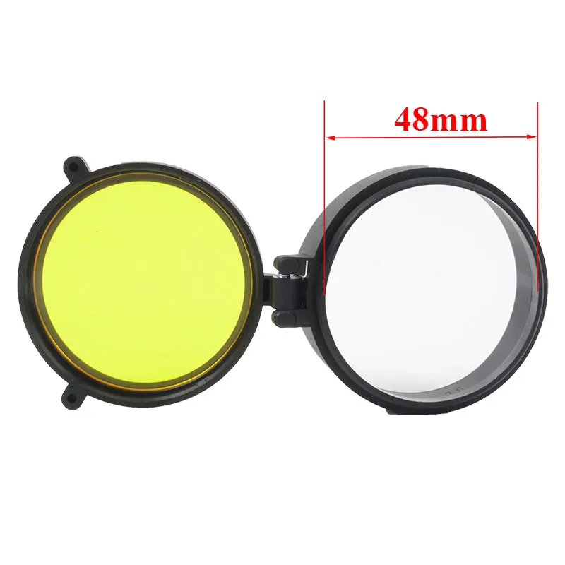 48mm Прицел быстрого просмотра через флип пружинный Янтарный объектив крышка Открытый прицел глаз защита объектива Охота Пейнтбол Аксессуары - Цвет: 48mm