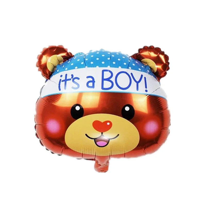 bear boy 18 дюймов мультфильм голова животного фольгированный шар мультфильм лиса Бегемот Тигр Медведь лев собака гелий детские игрушки Воздушные шары День рождения украшение - Цвет: bear boy