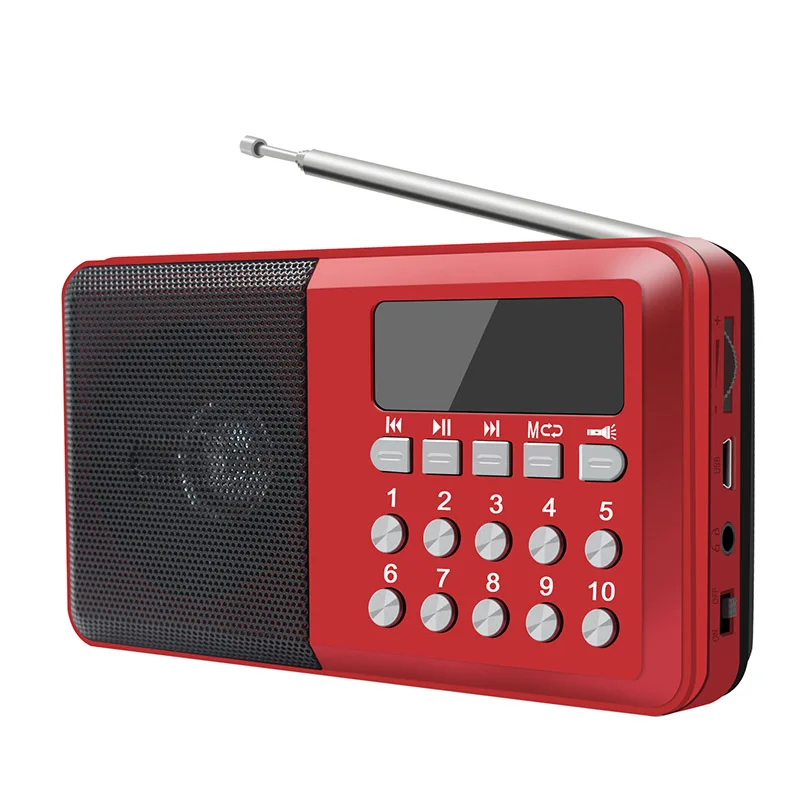 Лучший мини Портативный радио Ручной цифровой Поддержка FM USB TF MP3 плеер Динамик
