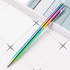 1 шт. Радужная красочная шариковая ручка стержень из нержавеющей стали вращающаяся Металлическая Шариковая ручка Канцтовары шариковая ручка 1 мм офисные и школьные принадлежности