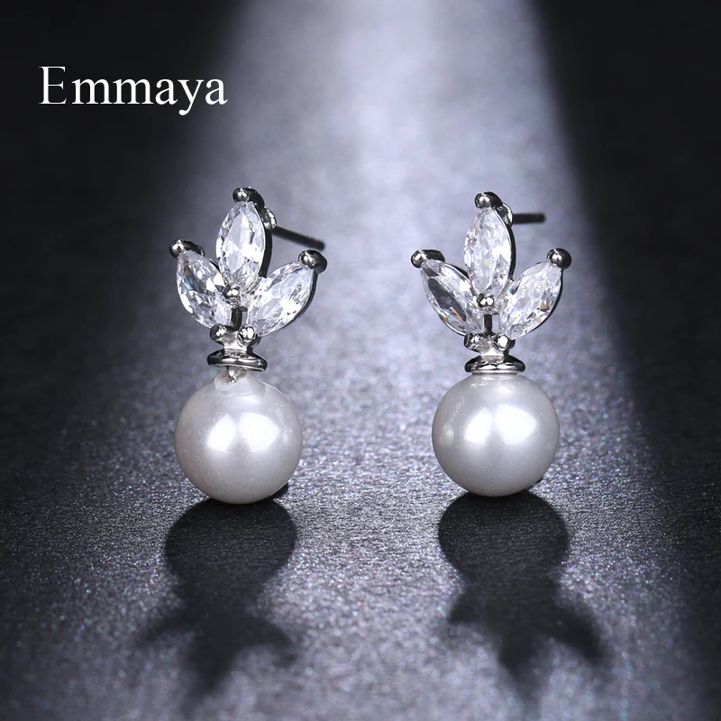 

Emmaya Luxury Austrian Clear Cubic Zirconia Earrings for Women Imitation Earrings Ear Dangle Women Girl Jewelry