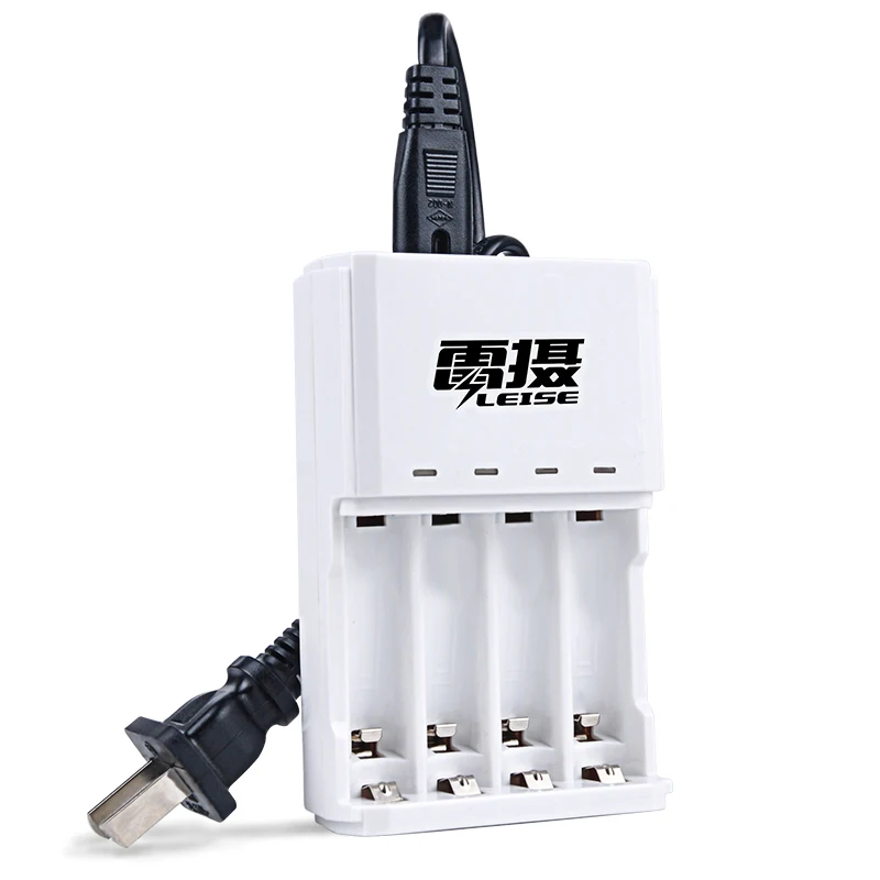 Leise 4PCS 1.2v AA Rechargeable Battery 2700mAh Nimh + 1PCS AA/AAA Nimh/Nicd Charger with Indicator | Электроника