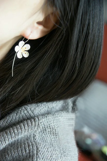 Новинка 2017 года стильное платье 925 серебро с длинной бахромой Серьги тайский