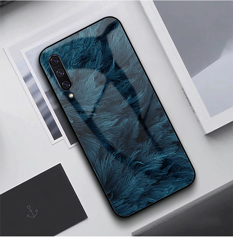Чехол GFAITH для Xiaomi Mi A3 из закаленного стекла с принтом перьев для Xiaomi Mi A3 Funda