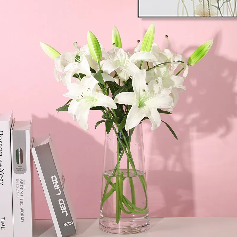 Xuanxiaotong большой искусственный PU Lilium цветы для дома декоративные наилучшие пожелания для мамы подарок настольные украшения высокое качество