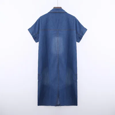 Высокое качество 2018 летнее джинсовое платье женская одежда плюс размер 3XL