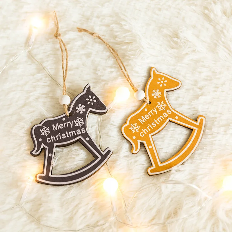 1 шт. олень звезда новогодняя елка украшения Подвески деревянные подвесные