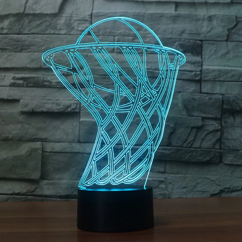 3D Креативный дизайн для баскетбола цветные ночные светильники 7 цветов домашнего