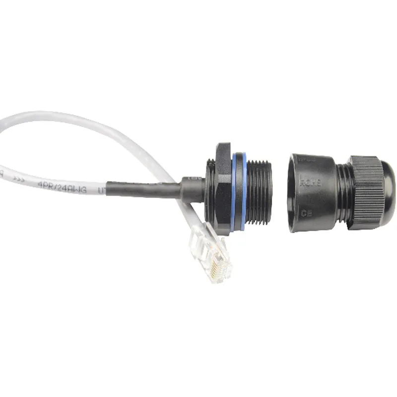 Сетевой Соединительный разъем M25 RJ45 RJ45M25 CAT 5e неэкранированный водонепроницаемый