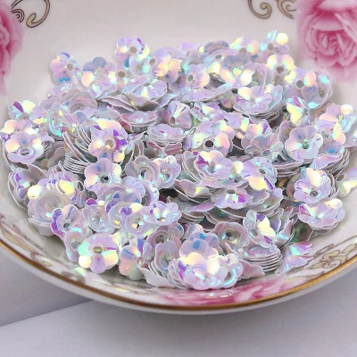 50 г/лот ПВХ блестки 6 мм Цветок с 1 центральным отверстием цветок сливы чашка AB