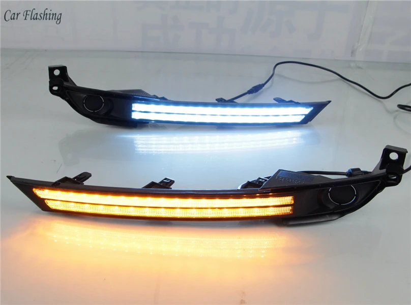 2 шт. для Mazda CX-5 CX5 водительский DRL Дневной ходовой светильник, противотуманная фара, релейный светодиодный светильник желтого цвета