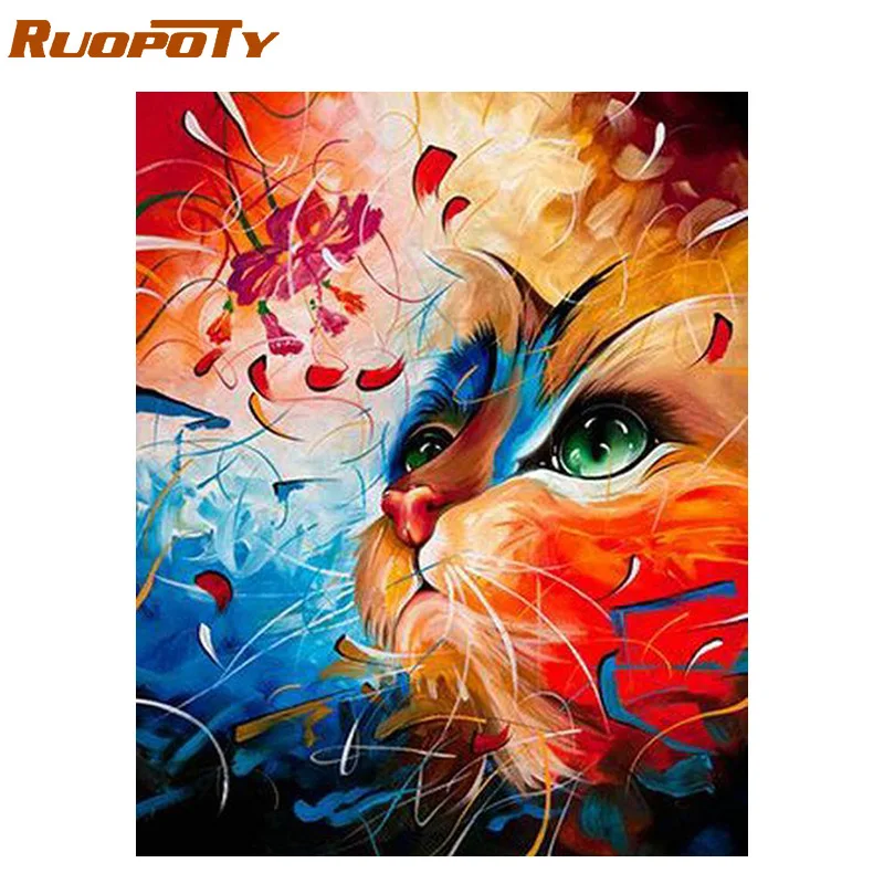RUOPOTY 60x75 см рамка Сова сделай сам картина по номерам набор животные Раскраска по номерам Современная Настенная художественная картина по номерам домашний декор - Цвет: 1658